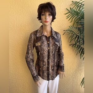 Snake skin print shirt/jacket with embellishments